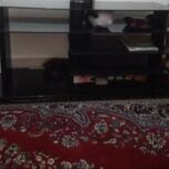 میز تلویزیون رنگ مشکی بسیار تمیز بدون خراشیدگی