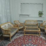 فروش مبل چوبی 8 نفره به همراه کاور پارچه ای