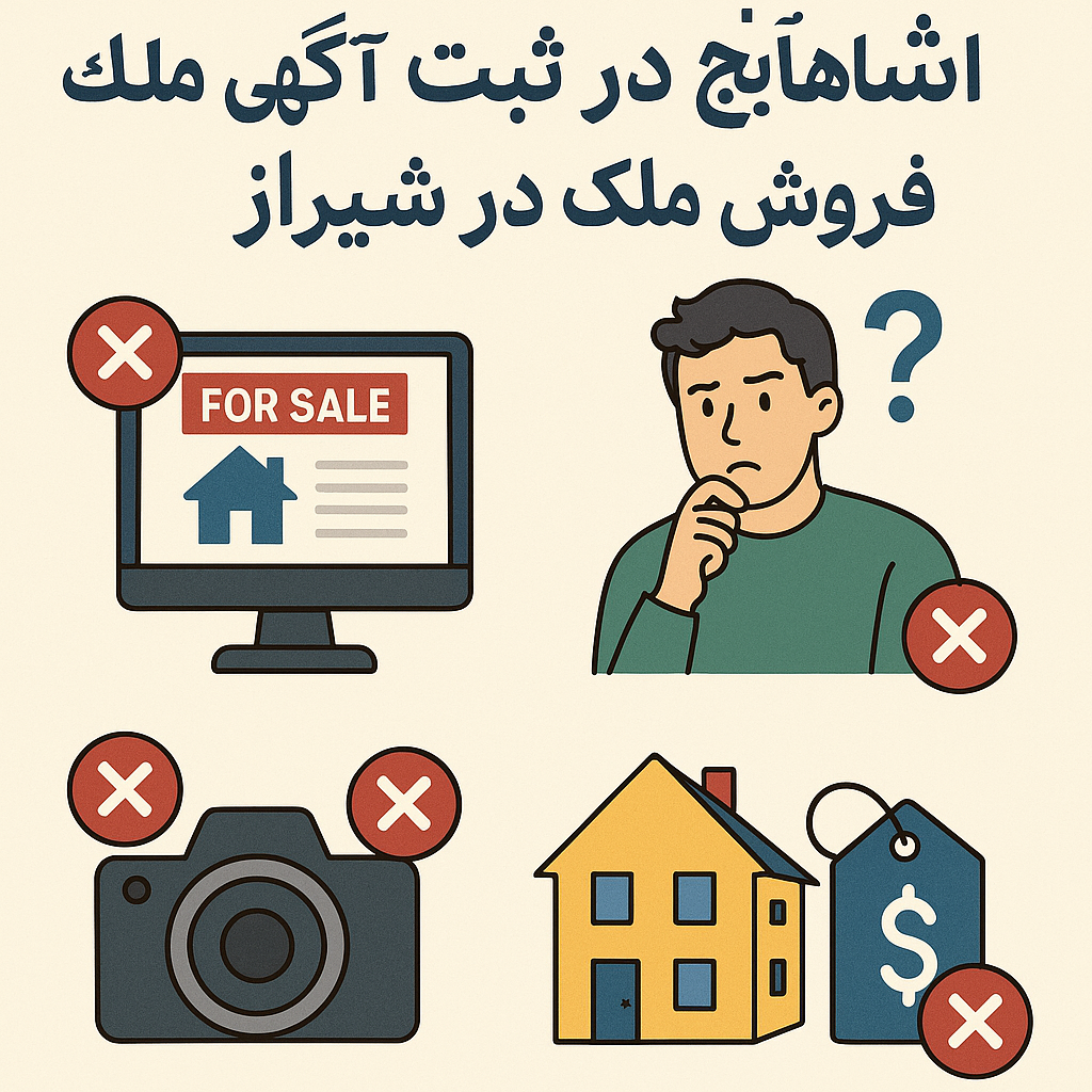 اشتباهات رایج در ثبت آگهی فروش ملک در شیراز رایج در ثبت آگهی فروش ملک در شیراز - اشتباهات رایج در ثبت آگهی فروش ملک در شیراز
